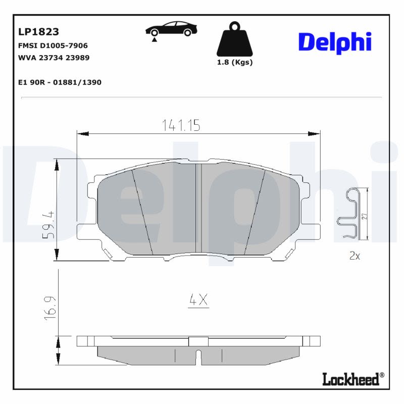 Комплект гальмівних колодок задн/передн , LEXUS GS, RC, RX, TOYOTA HARRIER, HIGHLANDER / KLUGER 2.4-5.0 02.03- фото 3