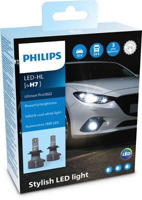 Комплект світлодіодних автоламп H7 LED 12/24V 20W 6000K PX26D / ULTINON PRO3022 / ХОЛОДНЕ БІЛЕ СВ PHILIPS (11972U3022X2) Philips фото 5