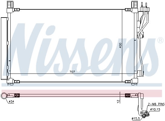 Конденсер кондиціонера HYUNDAI SONATA VII (LF) (14-) 2.4 GDI NISSENS (940606) Nissens фото 11
