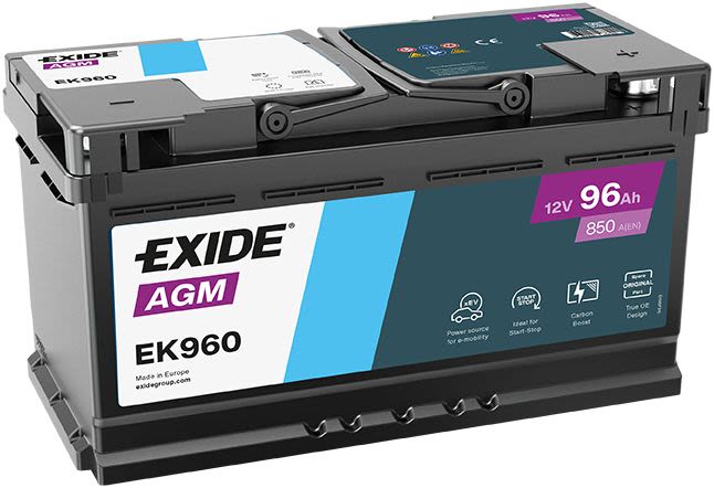 Акумуляторна батарея 96Ah/850A (353x175x190/+R/B13) (Start-Stop AGM) (аналог EK950) Exide фото 7