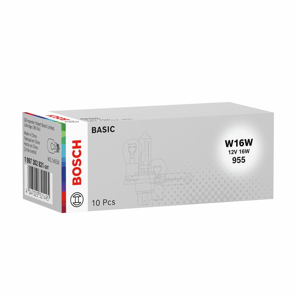 Автолампа W16W 12V 16W W2.1x9.5d Eco WS (без цоколя) Bosch фото 6