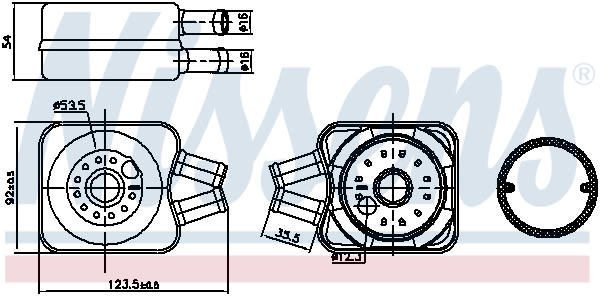 Радіатор масляний AUDI 80, 100, A4, A6/VW CADDY, GOLF, LT, TRANSPORTER 90-06 NISSENS (90607) Nissens фото 9