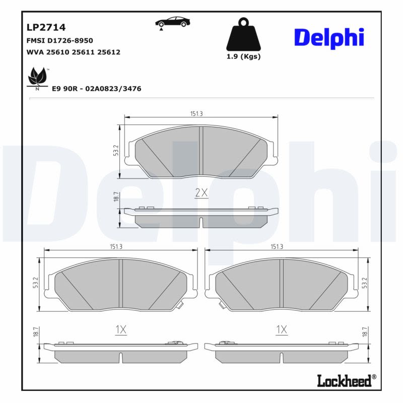 Комплект гальмівних колодок передн , TOYOTA CAMRY 2.4/2.5/3.5 01.06-