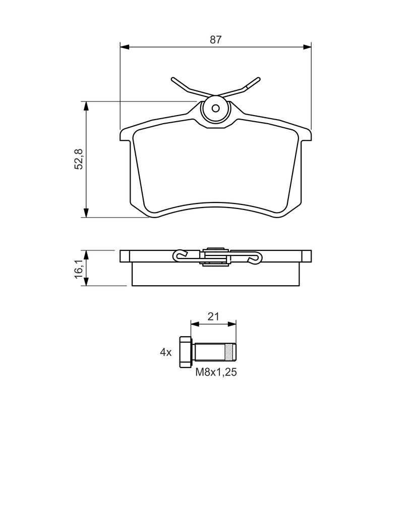 Колодки гальмівні дискові CITROEN C3 PICASSO (SH_) 1.4 2009.02- BOSCH (0 986 494 399) Bosch фото 6