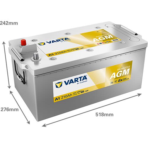 Акумулятор 12В 210Агод./1200А (EN) PROMOTIVE AGM (L+) 518x276x242 B00 - без монтажного фланця (Пусковий/AGM) фото 5