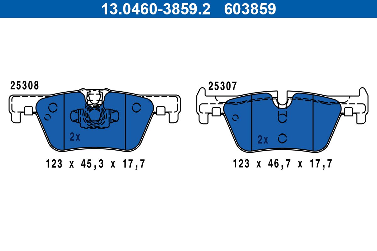 Колодки гальмівні (задні) BMW 1 (F20/F21)/ 2 (F22/F23)/ 3 (F30/F31/F34)/4 (F32/F36) 11- (Bosch) ATE фото 7