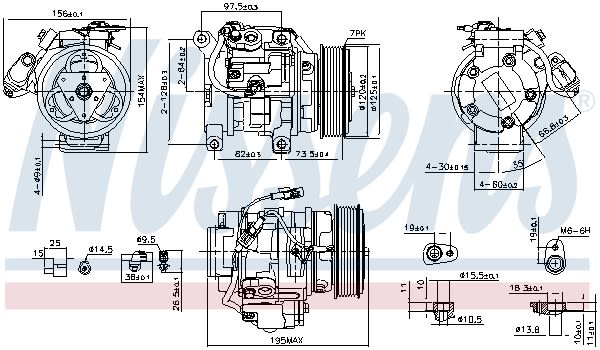 Компресор кондиціонера TOYOTA HI-LUX (05-) 2.5 TD (+) NISSENS (89433) Nissens фото 11
