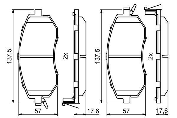 Колодки гальмівні дискові SUBARU FORESTER (SJ_) 2.5 2012.11- BOSCH (0986494761) Bosch фото 9