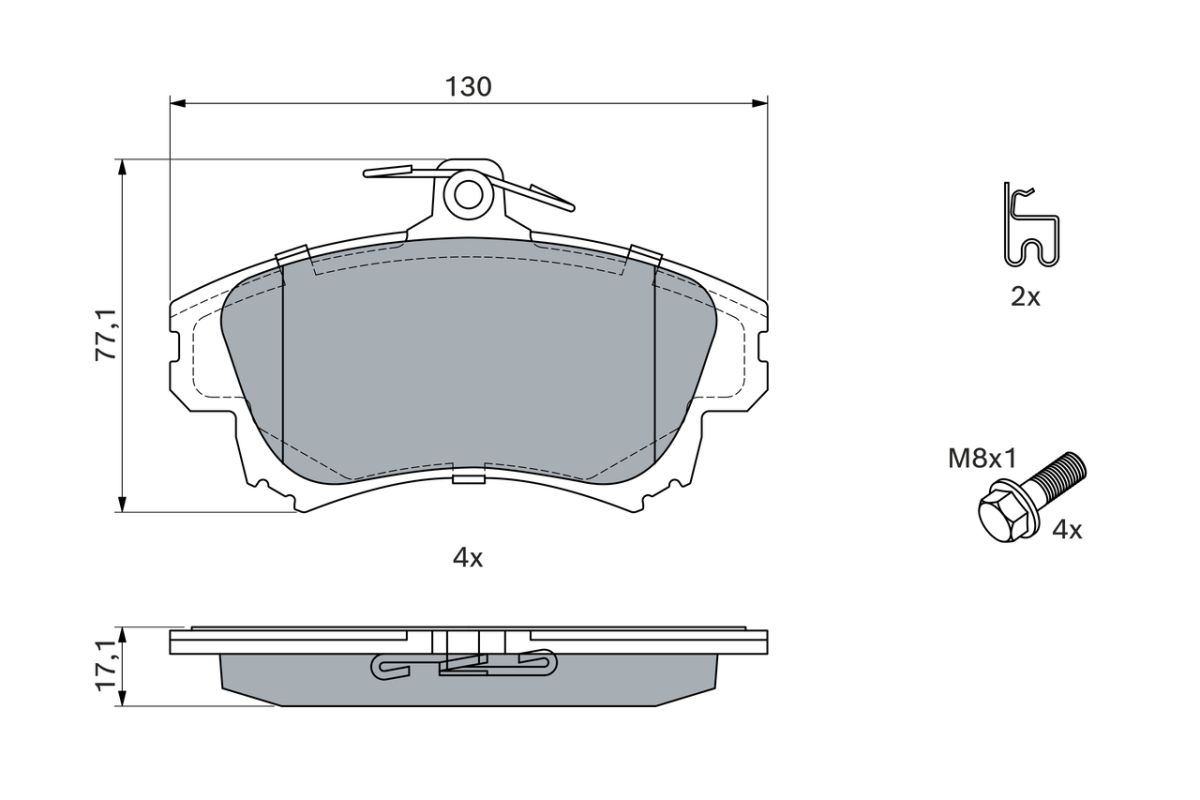 Колодки гальмівні дискові MITSUBISHI CARISMA ЛІФТБЕК (DA_) 1.6 1996.09-2006.06 BOSCH (0 986 424 541) Bosch фото 9