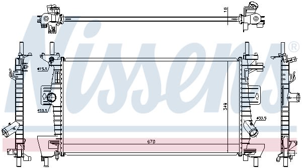 Радіатор охолоджування FORD C-MAX (10-) 1.6 EFI (+) NISSENS (69237) Nissens фото 9