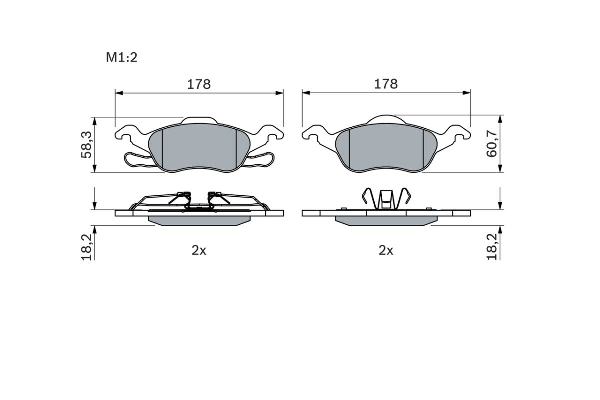 Колодки гальмівні дискові FORD FOCUS I TURNIER (DNW) 1.6 1999.02-2007.12 BOSCH (0 986 494 284) Bosch фото 10