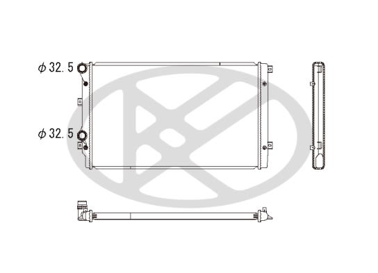 Радіатор двигуна (мкпп) AUDI A3, TT, SEAT ALTEA, ALTEA XL, LEON, TOLEDO III, SKODA OCTAVIA II, RAPID, SUPERB II, YETI, VW BEETLE, CADDY ALLTRACK IV, CADDY III, CADDY IV, CC B7 1.0-3.6 02.03-12.20 фото 3