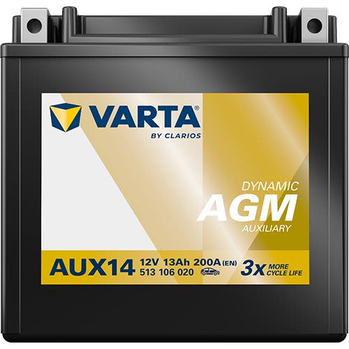 Акумулятор VARTA 12В 13Агод./200А AGM, AUXILIARY (L+ стандартні клеми) 150x87x146 B00 - без монтажного фланця (додатковий) фото 6