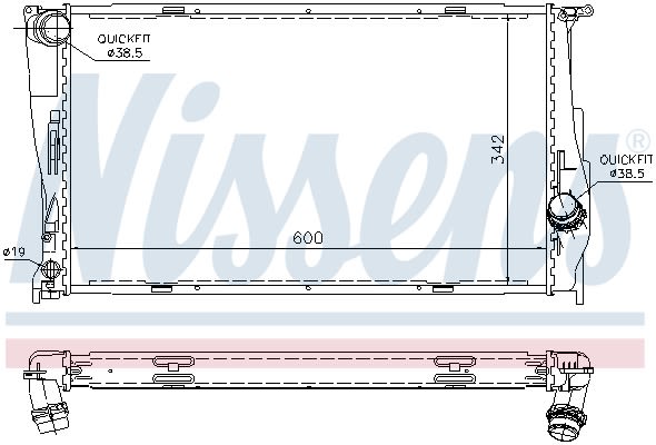 Радіатор охолоджування BMW 1-SERIE 116-120 DIESEL 04- NISSENS (60785A) Nissens фото 10