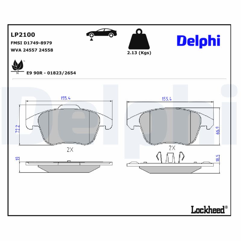 Комплект гальмівних колодок передн , DS DS 4, DS 5, CITROEN C4 GRAND PICASSO I, C4 II, C4 PICASSO I, C4 PICASSO II, DS4, DS5, PEUGEOT 3008 I, 307, 5008, 5008 I 1.2-2.0DH 10.03- фото 5