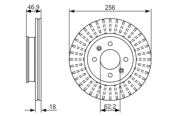 Диск гальмівний ВЕНТИЛ HYUNDAI I20 I (PB, PBT) 1.2 2008.08- BOSCH (0 986 479 577) Bosch фото 8