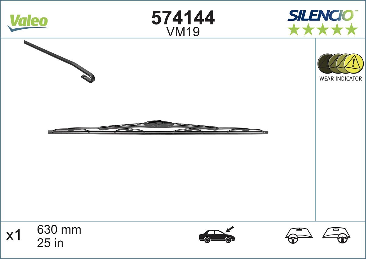 Щітка склоочисника (задня) (630mm) MB E-class (W210/S210) 95-99 Valeo фото 10