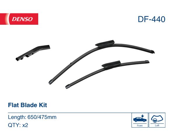 Щітка склоочисника К-Т БЕЗКАРКАСНИЙ / 650/475 MM / LHD / AUDI A3 (8Y) (20-), A3 ALLS DENSO (DF-440) Denso фото 6