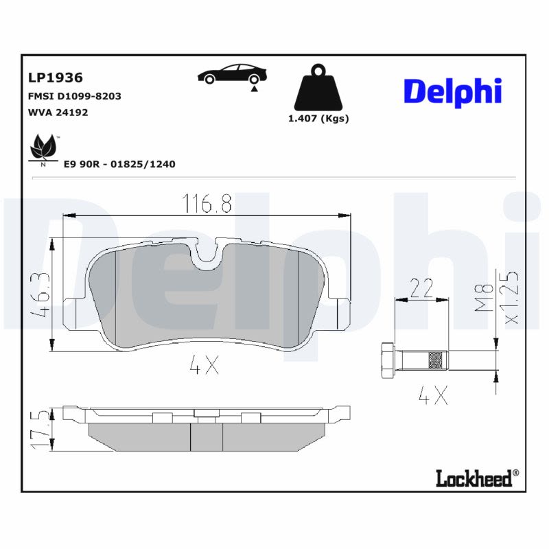 Комплект гальмівних колодок задн , LAND ROVER DISCOVERY III, DISCOVERY IV, RANGE ROVER III, RANGE ROVER SPORT I 2.7D-5.0 03.02-12.18 фото 7