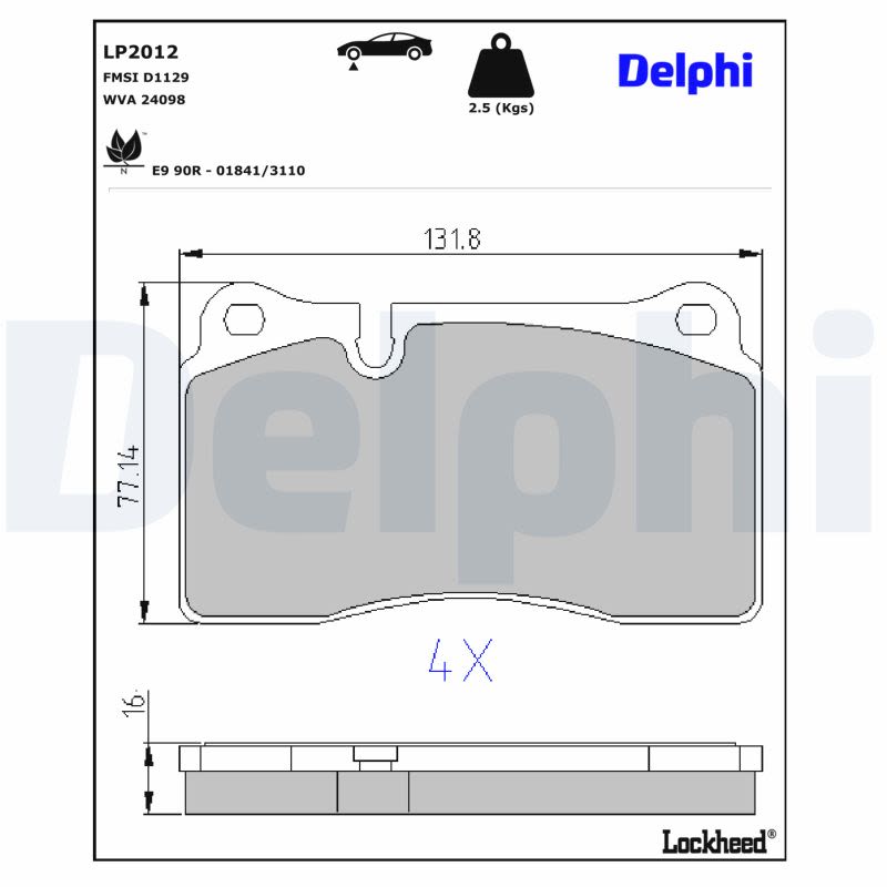 Комплект гальмівних колодок передн , AUDI A3, TT, CHEVROLET CORVETTE, CUPRA ATECA, FORMENTOR, LEON, LEON SPORTSTOURER, SEAT LEON, LEON SC, LEON SPORTSTOURER, LEON ST, VW TOUAREG 1.4H-6.2 10.02- фото 6