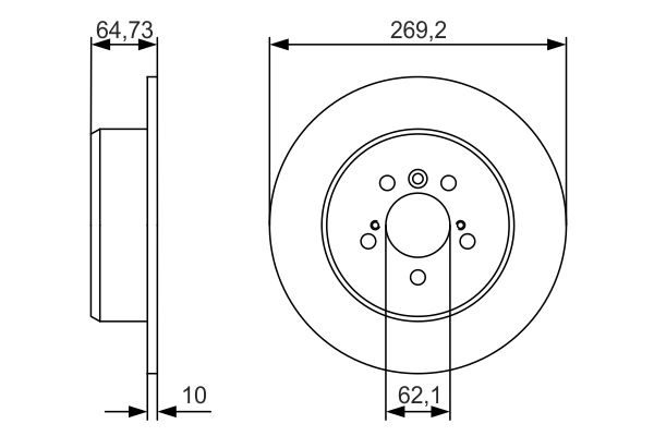 Диск гальмівний TOYOTA CAMRY ЛІФТБЕК (_V3_) 2.4 2001.08-2006.11 BOSCH (0 986 479 R00) Bosch фото 3