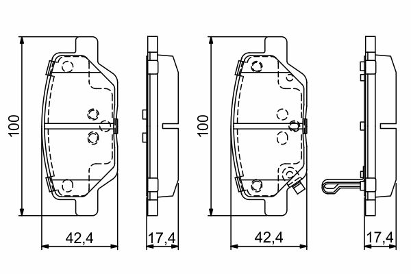 Комплект гальмівних колодок задн (з шумопоглинаючою пластиною), FIAT TIPO 1.0-1.6D 10.15- фото 6