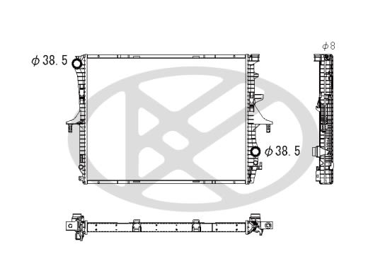Радіатор двигуна AUDI Q7, PORSCHE CAYENNE, VW TIGUAN, TOUAREG 1.4-6.0 05.02-07.18 фото 3