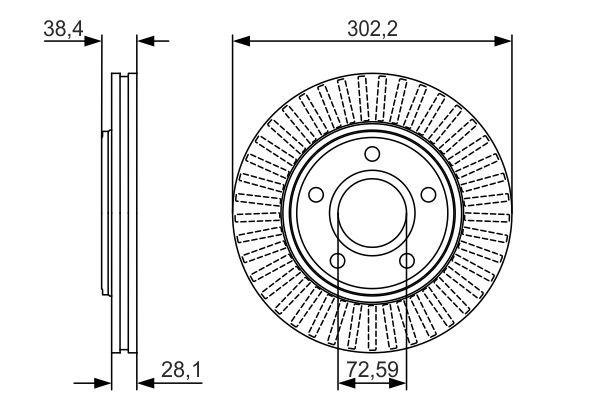 Диск гальмівний ВЕНТИЛ DODGE JOURNEY 2.4 2008.06- BOSCH (0 986 479 046) Bosch фото 7