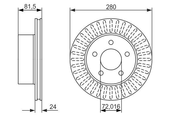 Диск гальмівний ВЕНТИЛ JEEP CHEROKEE (XJ) 4.0 1983.09-2001.09 BOSCH (0 986 479 386) Bosch фото 7