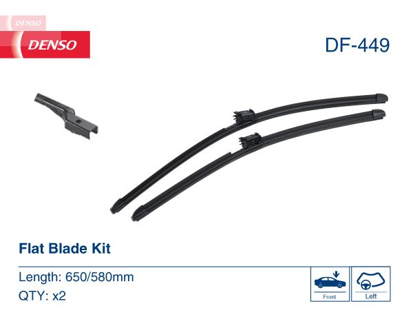Щітка склоочисника К-Т БЕЗКАРКАСНИЙ / 650/580 MM / LHD / MERCEDES-BENZ GLE COUPE (C1 DENSO (DF-449) Denso фото 6