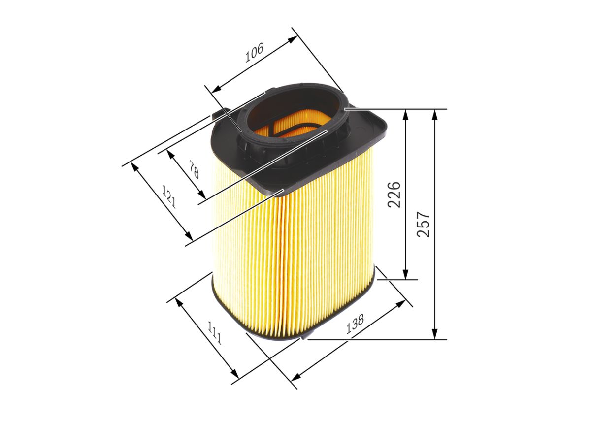 Фільтр повітряний MB C-class (W204/W205/)/E-class (C207) 1.6-2.0 08- Bosch фото 6
