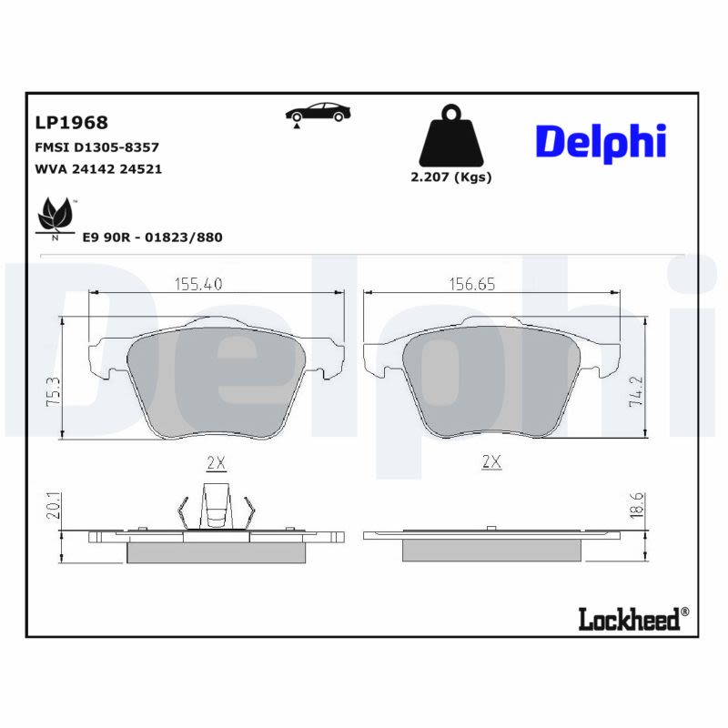 Комплект гальмівних колодок передн , VOLVO S60 II, S80 II, V60 I, V70 III, XC70 II, FORD GALAXY II, GALAXY MK II, MONDEO IV, S-MAX 1.5-4.4 03.06-12.18 фото 6