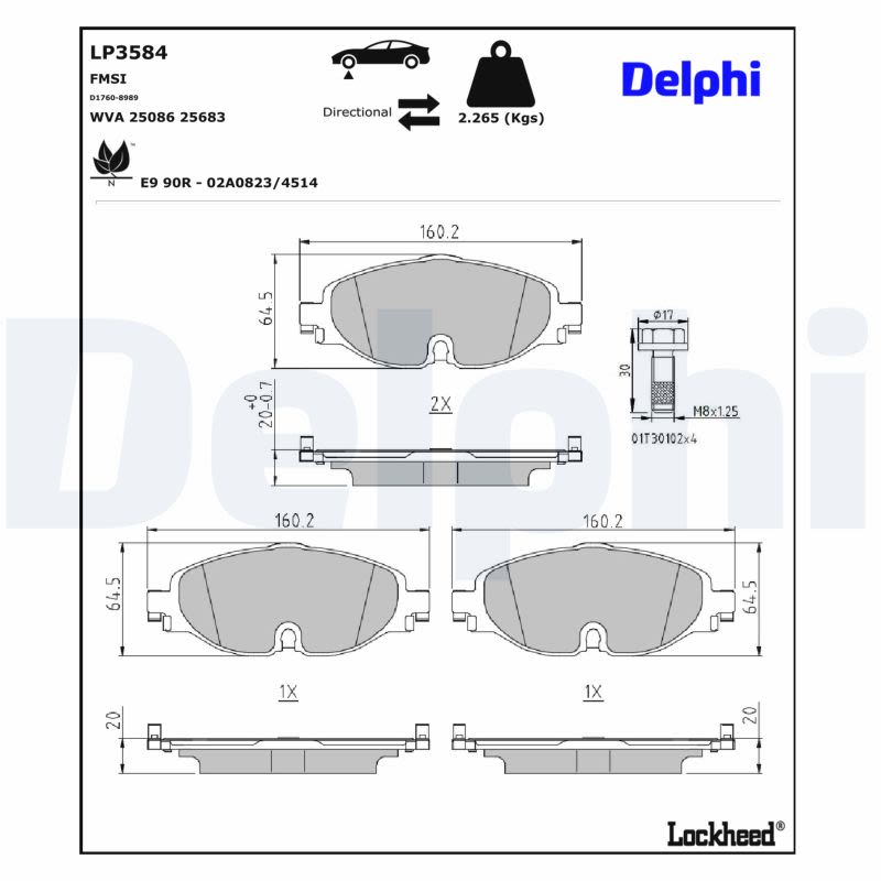 Комплект гальмівних колодок передн , AUDI A1, A3, Q2, Q3, TT, FORD TOURNEO CONNECT V761 NADWOZIE WIELKO, TRANSIT CONNECT V761, SEAT ATECA, LEON, LEON SC, LEON SPORTSTOURER 1.0-Electric 01.11- фото 4