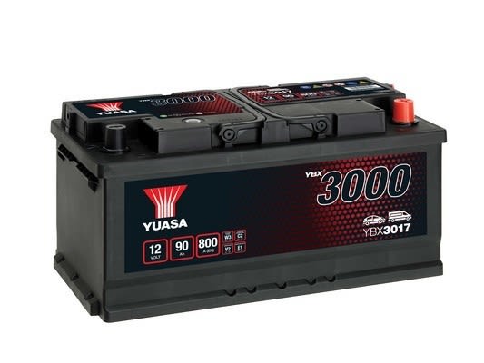 Акумулятор YUASA 12В 90Агод./800А YBX3000 SMF (R+ стандартні клеми) 353x175x175 (пусковий) фото 4