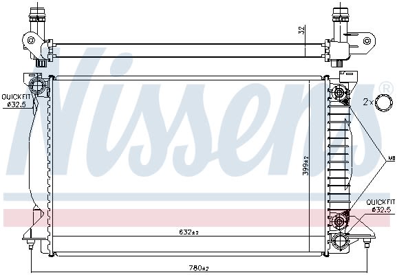 Радіатор охолоджування AUDI A 4 2.5 TDI AUT 01- NISSENS (60303A) Nissens фото 10