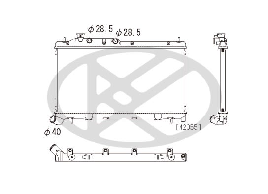 Радіатор двигуна SUBARU FORESTER, IMPREZA, LEGACY IV, OUTBACK, XV 2.0/2.0D 01.08- фото 3