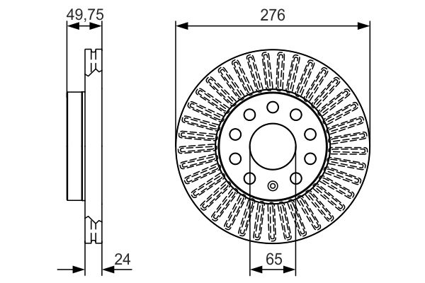 Диск гальмівний ВЕНТИЛ SKODA OCTAVIA III COMBI (5E5, 5E6) 1.4 2012.11-2020.10 BOSCH (0 986 479 C47) Bosch фото 8