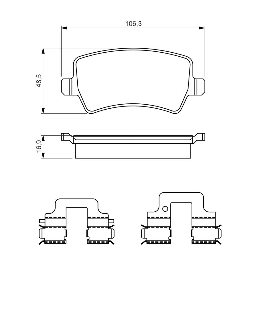 Комплект гальмівних колодок задн , VOLVO S60 II, S80 II, V60 I, V70 III, XC60 I, XC70 II, FORD GALAXY II, GALAXY MK II, S-MAX, LAND ROVER FREELANDER 2, RANGE ROVER EVOQUE 1.5-4.4 03.06-12.19 фото 5