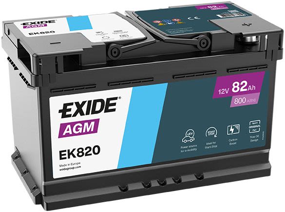 Акумуляторна батарея 82Ah/800A (315x175x190/+R/B13) (Start-Stop AGM) (аналог EK800) Exide фото 7