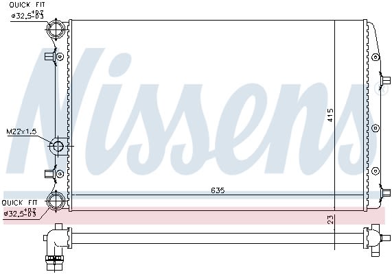 Радіатор охолоджування VW POLO VI 1.2-1.4 TDI 01- NISSENS (652711) Nissens фото 9