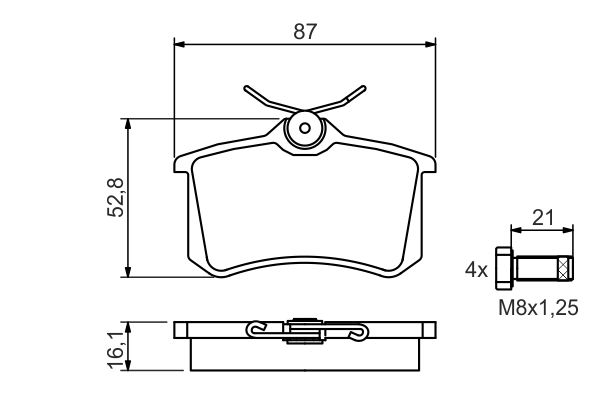 Колодки гальмівні дискові CITROEN C3 PICASSO (SH_) 1.4 2009.02- BOSCH (0 986 494 399) Bosch фото 7