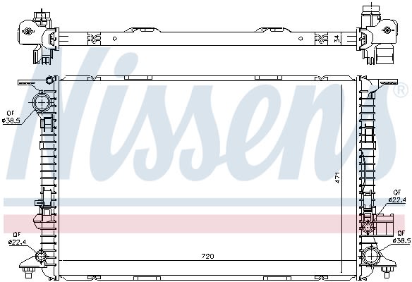 Радіатор охолоджування AUDI A 8/S 8 (10-) 2.0 TFSI HYBRID (+) NISSENS (60327) Nissens фото 10