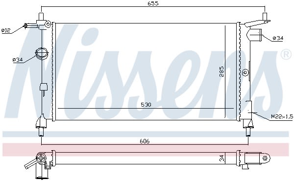 Радіатор охолоджування OPEL CORSA 1,2-1,4-1,6 (93-) NISSENS (632851) Nissens фото 9