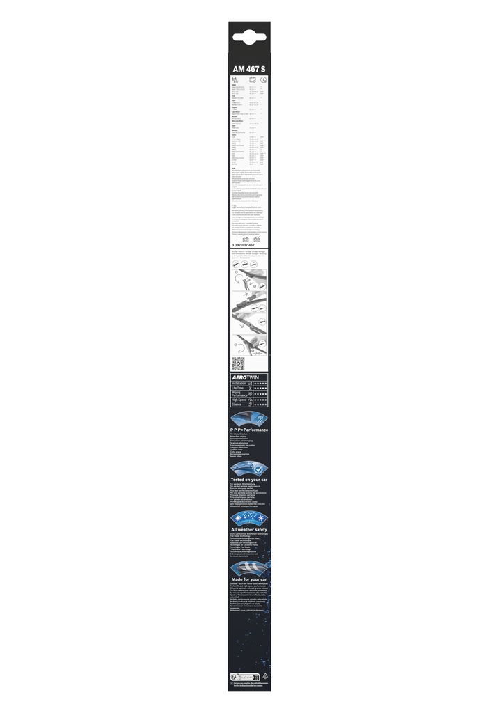 Щітка склоочисника К-Т БЕЗКАРКАСНИЙ AEROTWIN/650/475 ММ/AM 467 S/ЛІВИЙ РУЛЬ BOSCH (3 397 007 467) Bosch фото 12