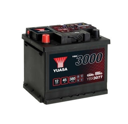 Акумулятор YUASA 12В 45Агод./380А YBX3000 SMF (L+ стандартні клеми) 207x175x190 (пусковий) фото 4