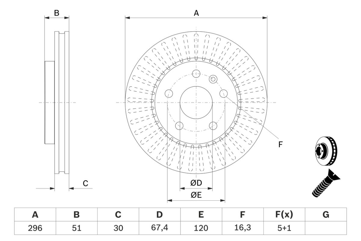 Диск гальмівний передн лів/прав (296ммx30мм) BUICK LA CROSSE, CHEVROLET MALIBU, OPEL INSIGNIA A, INSIGNIA A COUNTRY, SAAB 9-5 07.08- фото 7