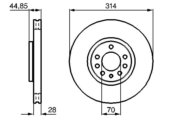 Диск гальмівний ВЕНТИЛ OPEL VECTRA C (Z02) 3.2 2002.04-2009.01 BOSCH (0 986 479 143) Bosch фото 8