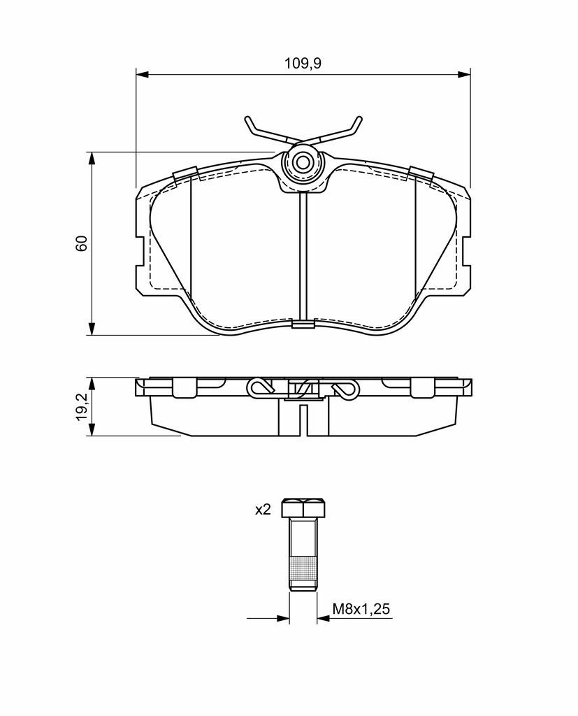 Колодки гальмівні дискові MB E-CLASS (W124) 2.0 1993.02-1996.06 BOSCH (0 986 469 410) Bosch фото 8