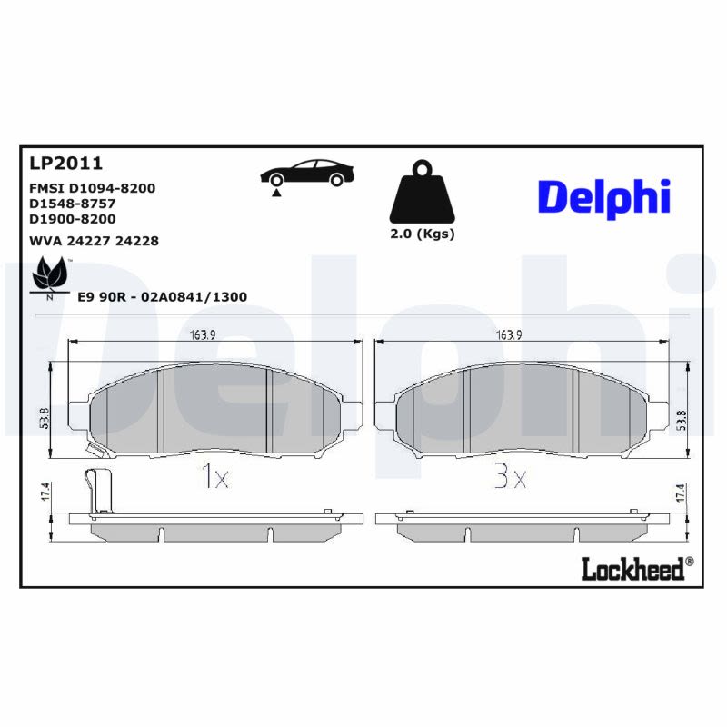 Комплект гальмівних колодок передн , CHEVROLET CORVETTE, NISSAN LEAF, NAVARA, NAVARA NP300, NP300, NV200, NV200 / EVALIA, PATHFINDER III, XTERRA 2.5D-Electric 05.98- фото 6