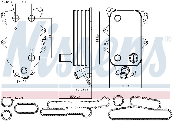 Радіатор масляний FORD TRANSIT (TTG) (13-) 2.2 TDCI|FORD TRANSIT (TT9) (06-) 2.2 TD NISSENS (90737) Nissens фото 11